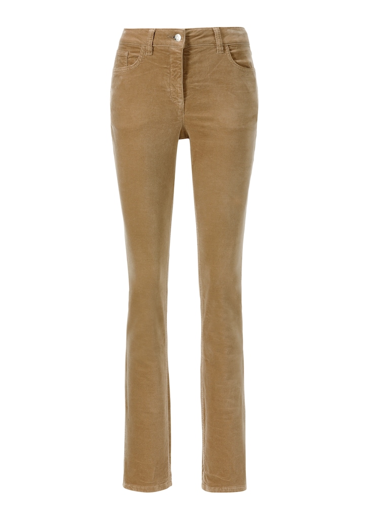 Velvet trousers in five-pocket design