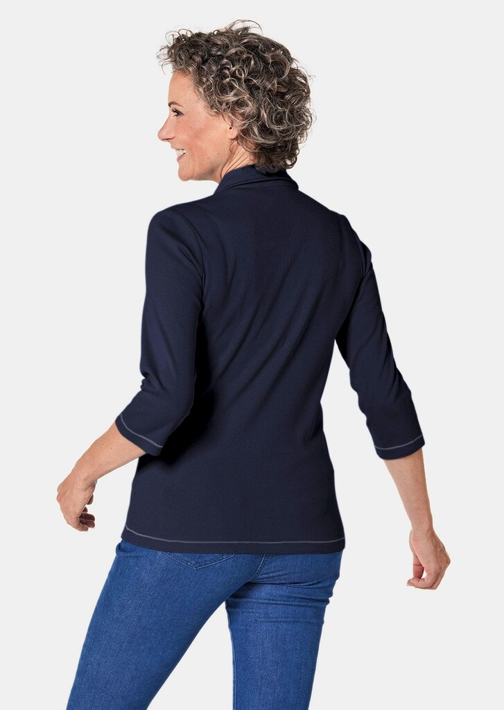 Basic-Poloshirt mit Stickerei aus reiner Baumwolle