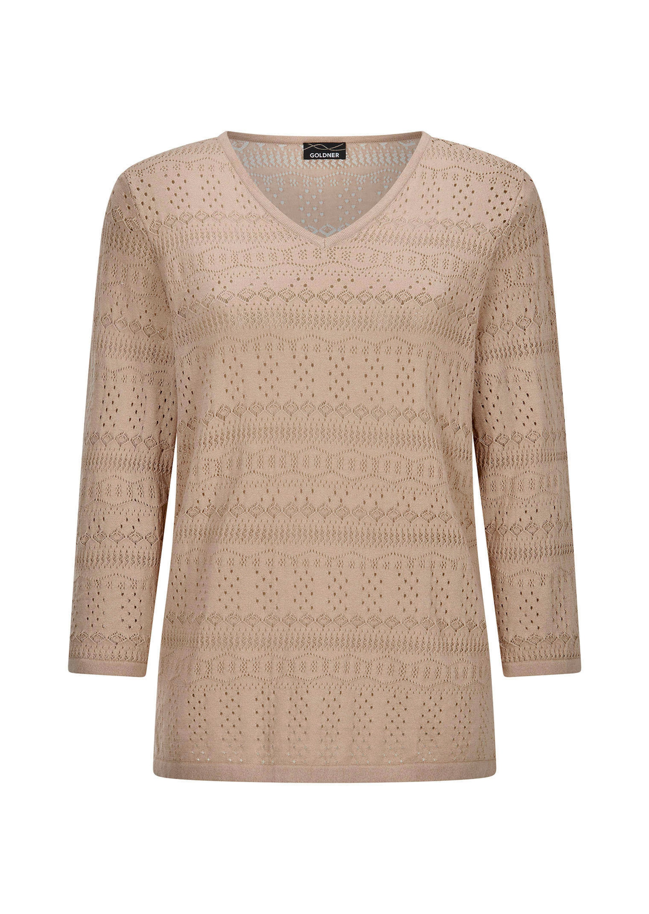 Leichter Strickpullover mit Ajourmuster