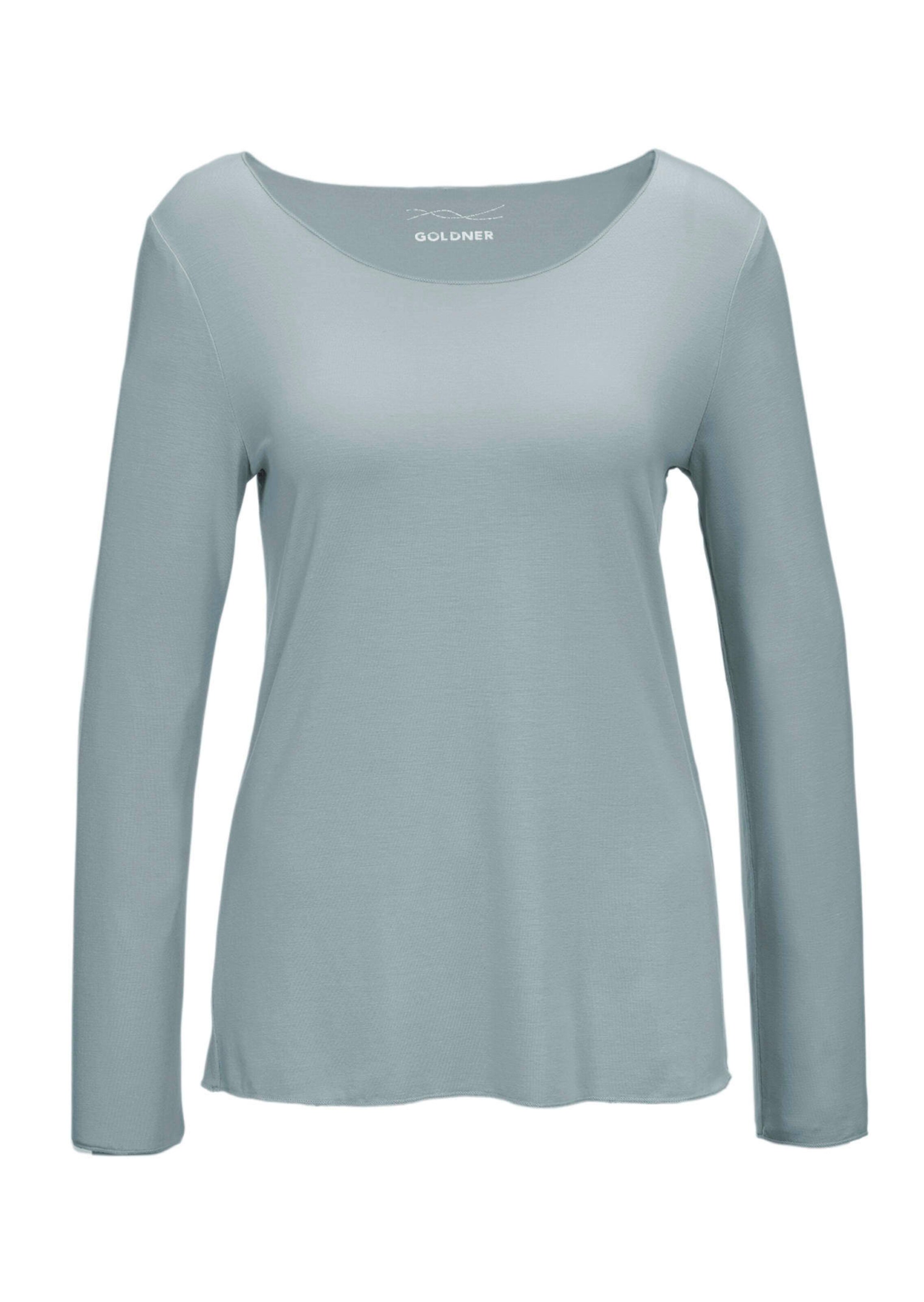 Kombistarkes Langarmshirt mit tonaler Zierkante