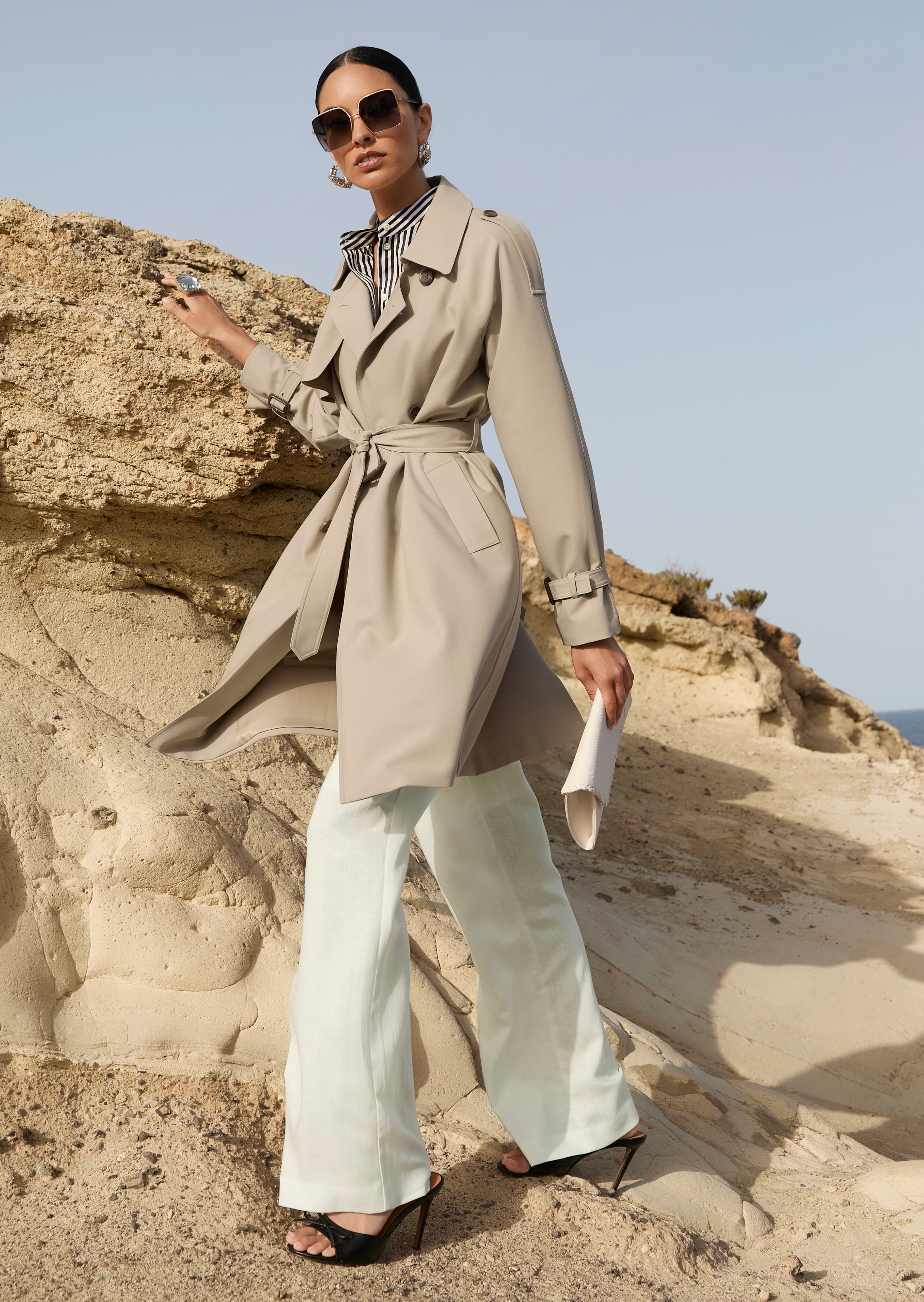 Trenchcoat mit zweireihiger Knopfleiste