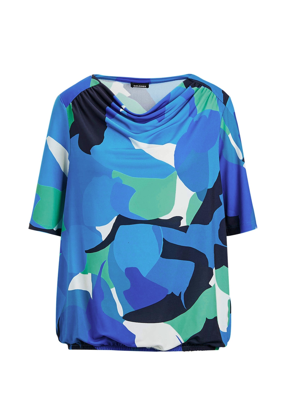 Printshirt mit Wasserfallausschnitt