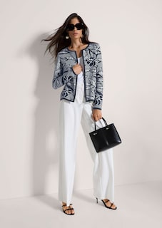 Blazer en maille à imprimé jacquard et zip thumbnail 4