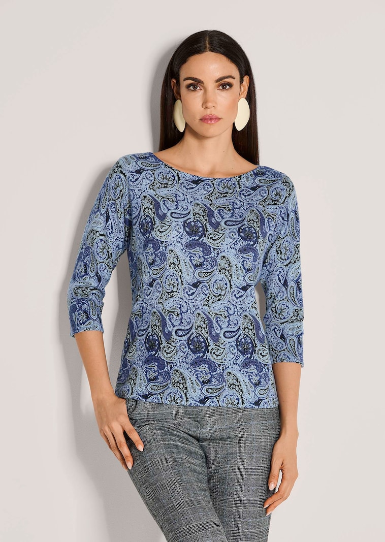 Kaschmir-Pullover mit Allover-Print