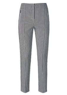 Straight pepita trousers with side button plackets thumbnail 6