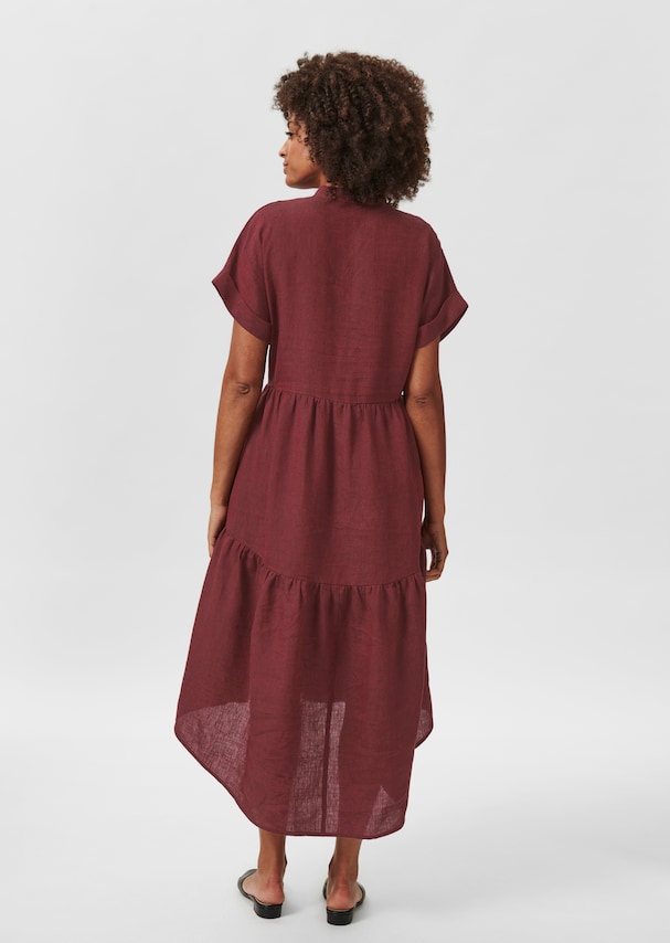 Linen dress with tiered flounces 2