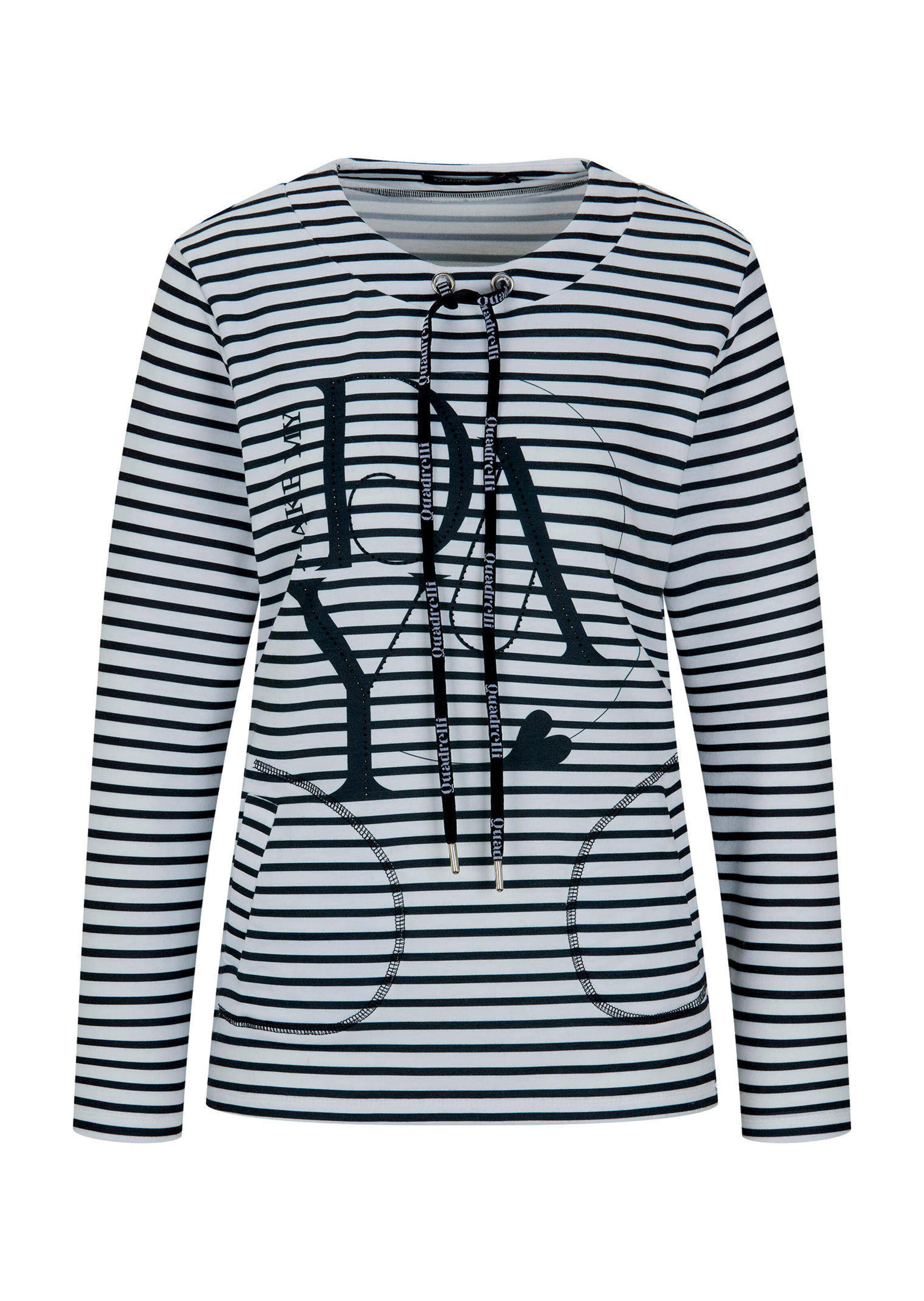 Sweat-shirt à rayures et pierres brillantes
