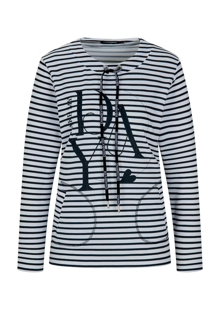 Sweat-shirt à rayures et pierres brillantes