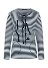 Sweat-shirt à rayures et pierres brillantes thumbnail 4