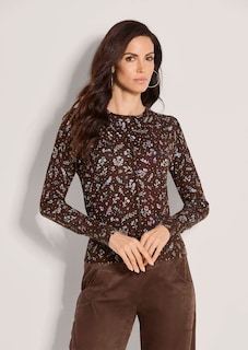 Feine Strickjacke mit Blumenprint thumbnail 1