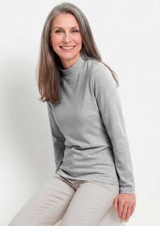 Shirt met lange mouwen en opstaande kraag, van katoen thumbnail 6