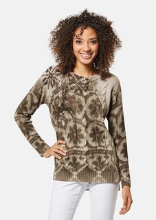 Bedruckter Pullover aus Schurwolle und Kaschmir thumbnail 1
