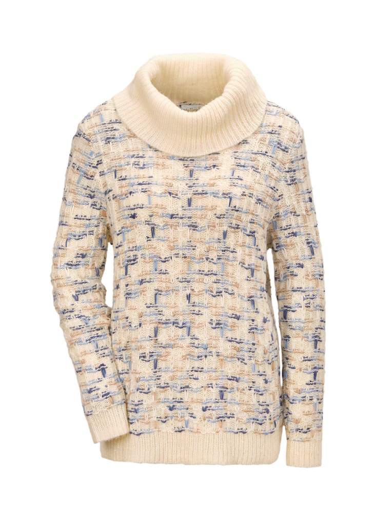 Pullover mit halsfernem Rollkragen
