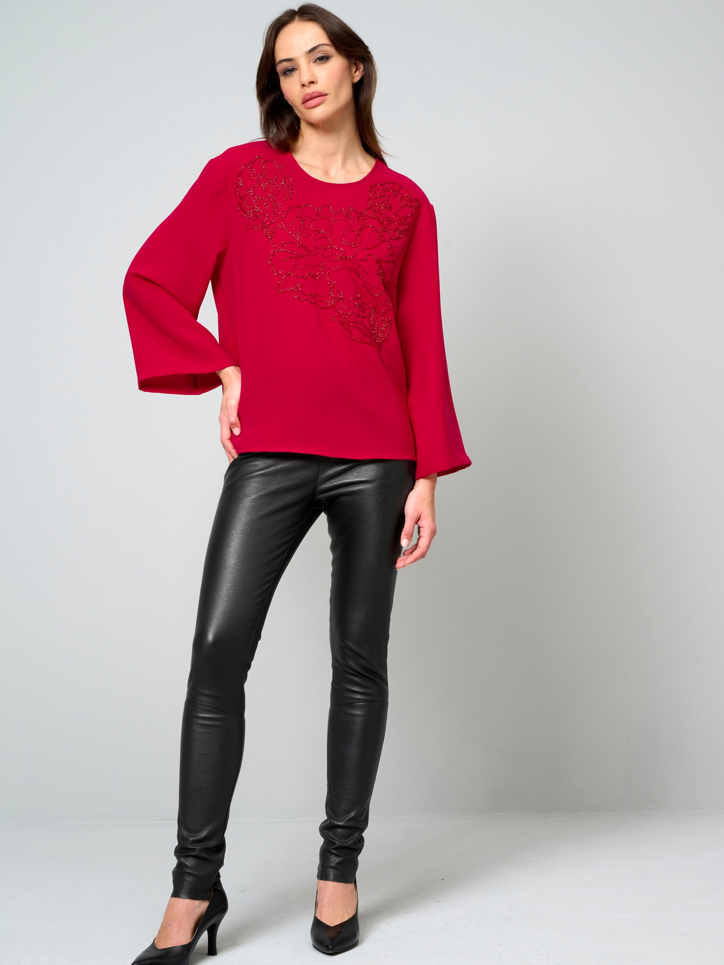 Bluse mit Perlenmotiv