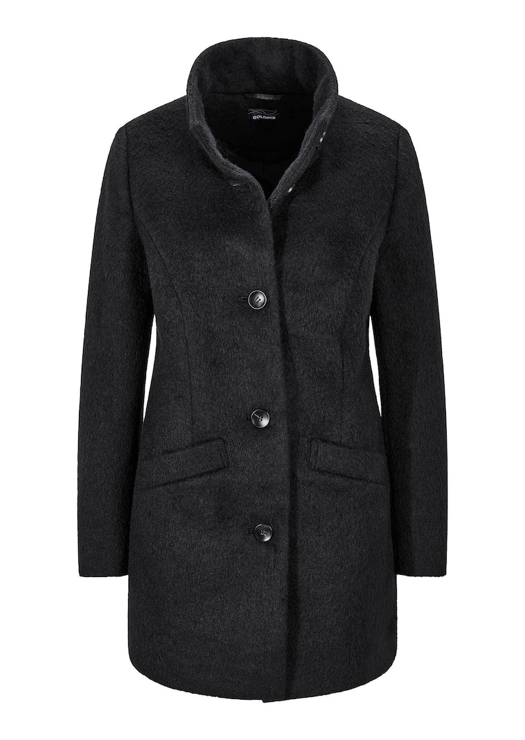 Manteau laineux avec col montant