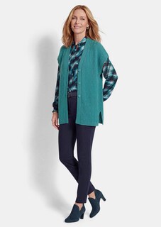 Tricot vest van merinowol met ruitpatroon thumbnail 2