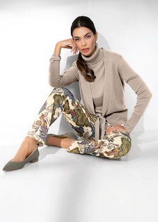 Kaschmir-Strickjacke mit tiefem V-Ausschnitt und Bindeband thumbnail 7