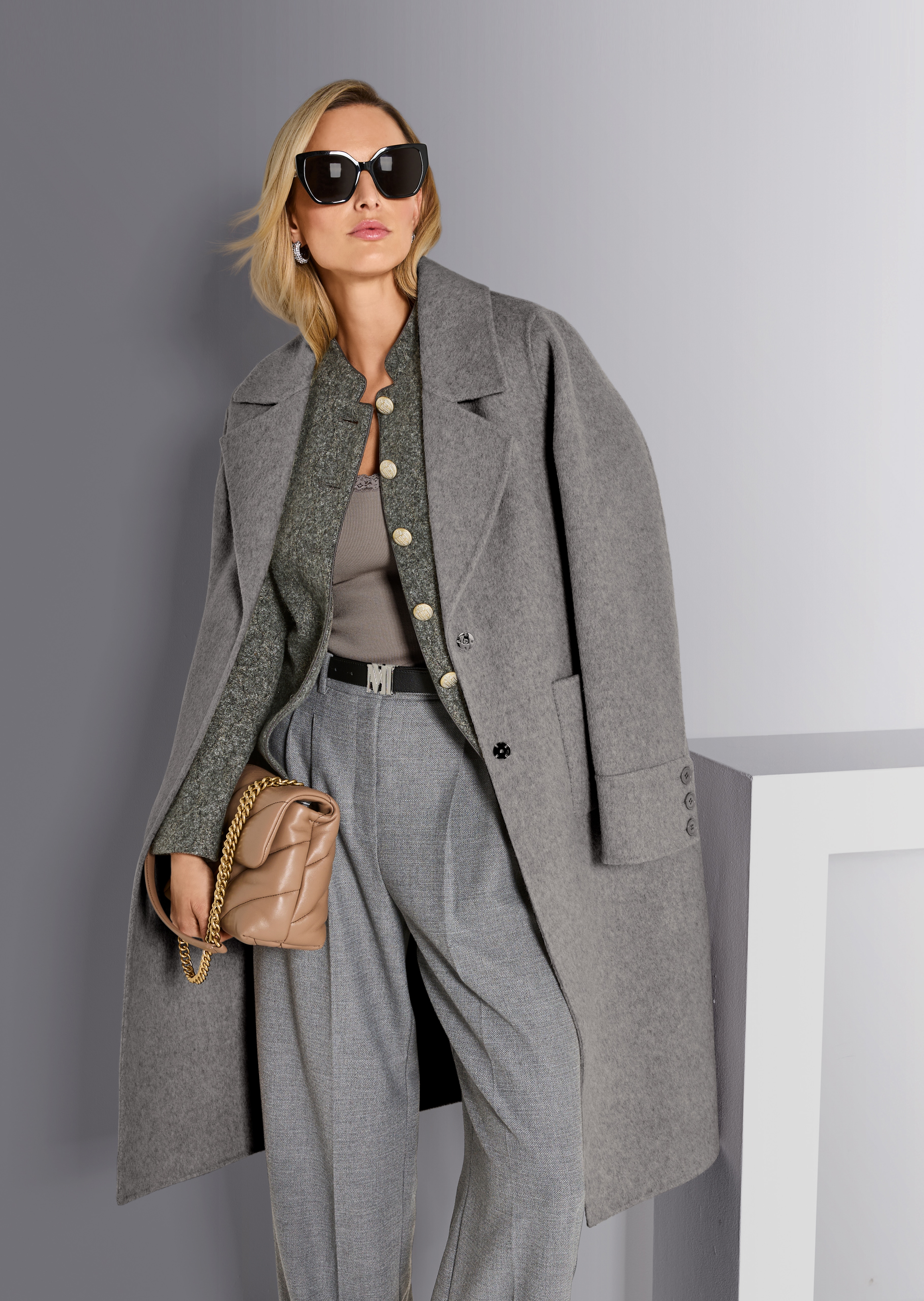 Manteau double face avec une touche de poil de chameau
