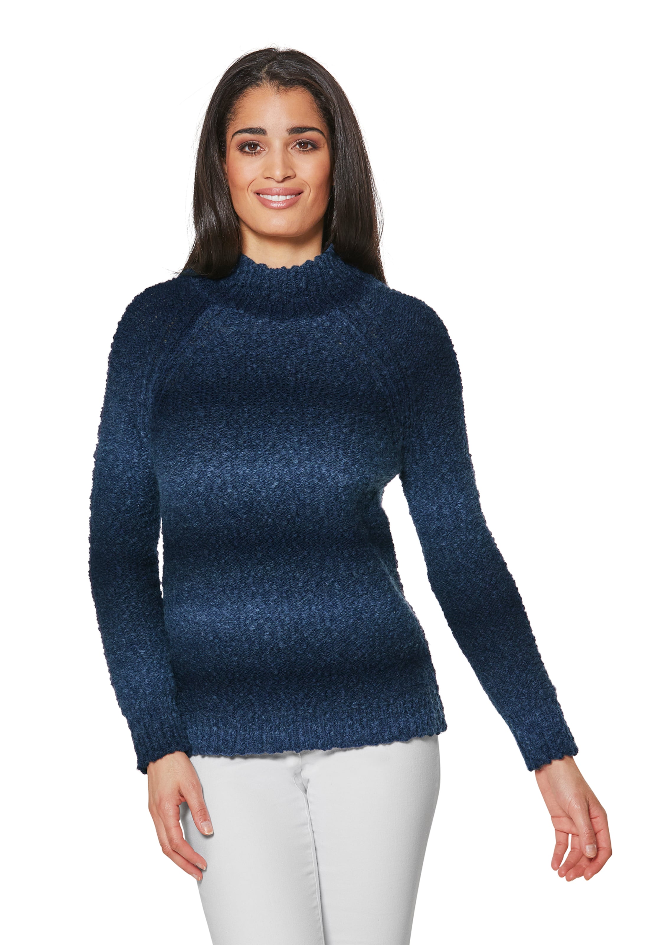 Stand-up collar jumper with sophisticated colour gradient