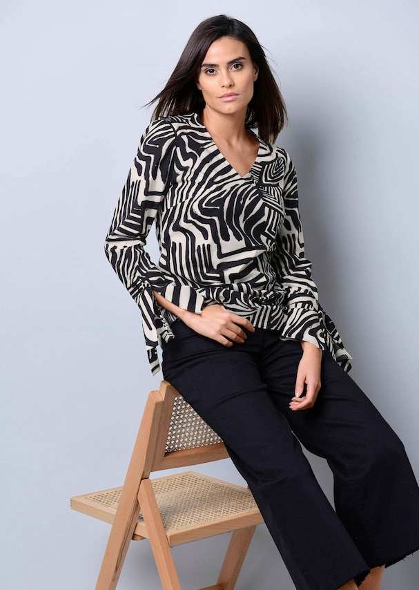 Bluse mit Bindeband am Ärmel 3