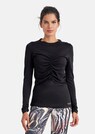 Long-sleeved shirt with stand-up collar and gathering thumbnail 1