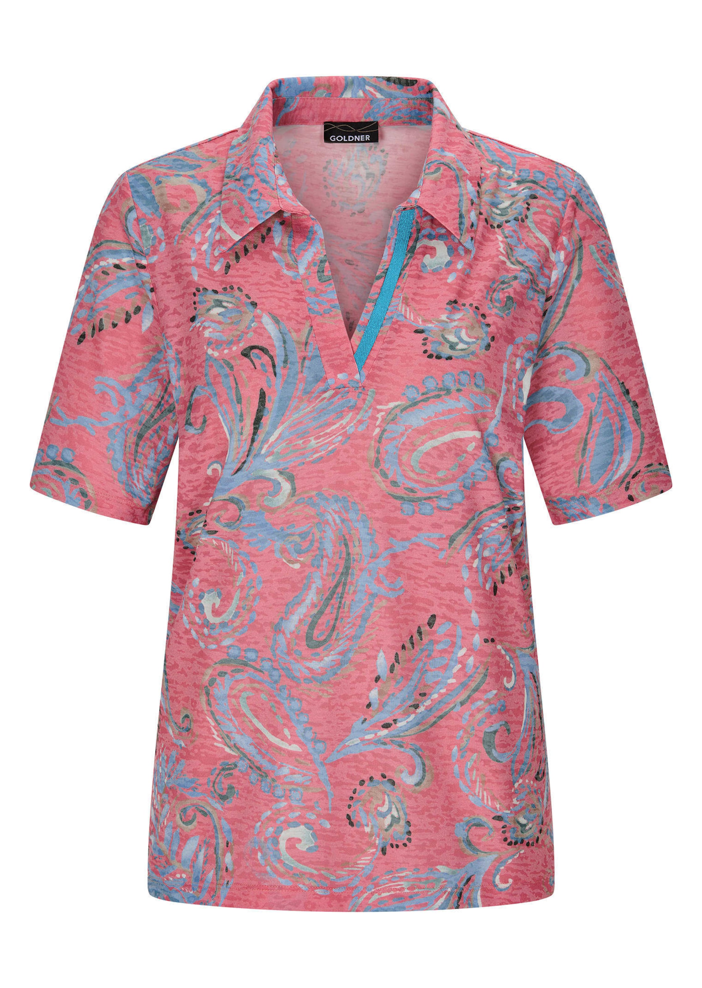 Ausbrenner-Shirt mit Polokragen