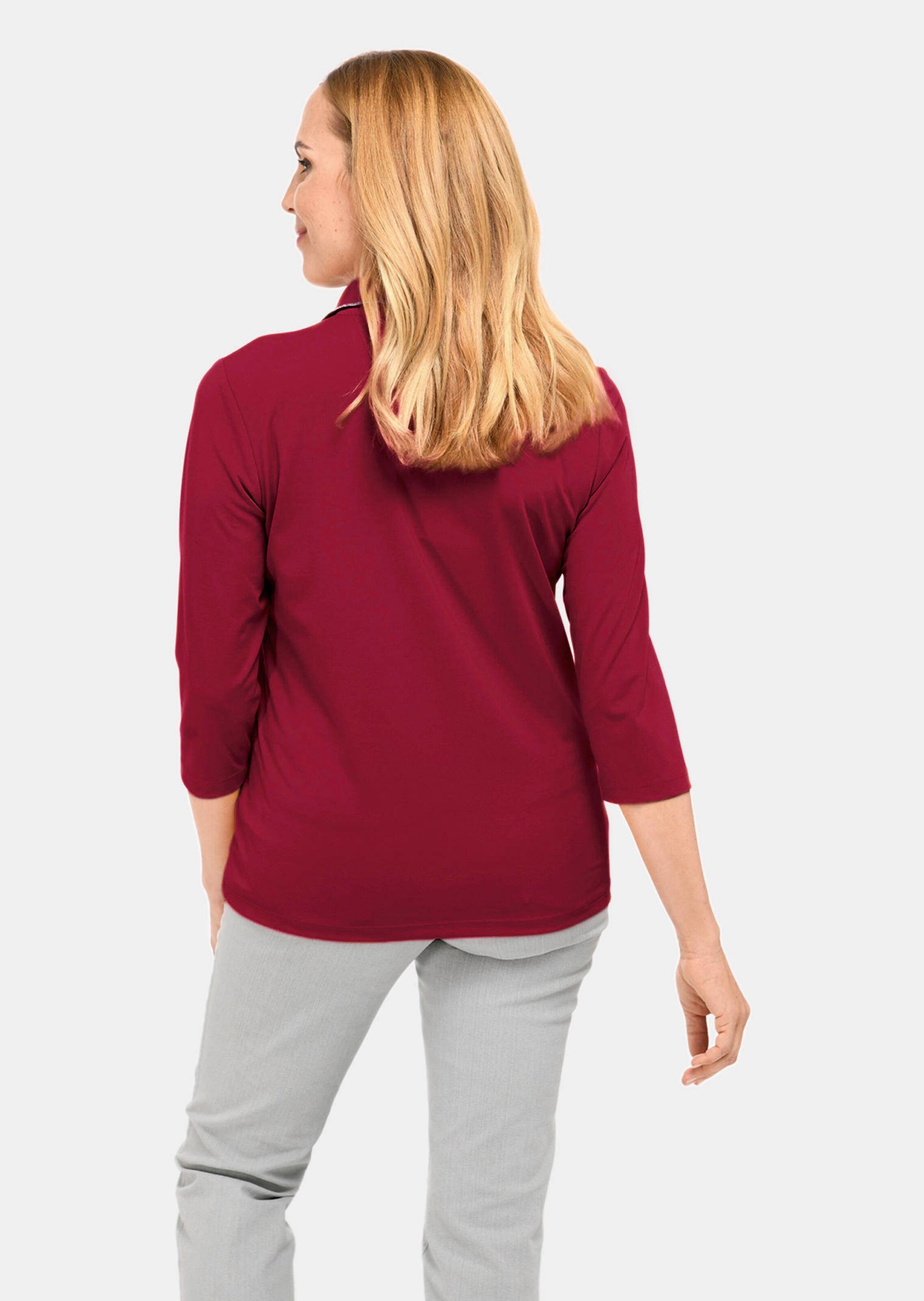 Polo en micro Modal de qualité - rouge foncé - Gr. 50 de Goldner Fashion