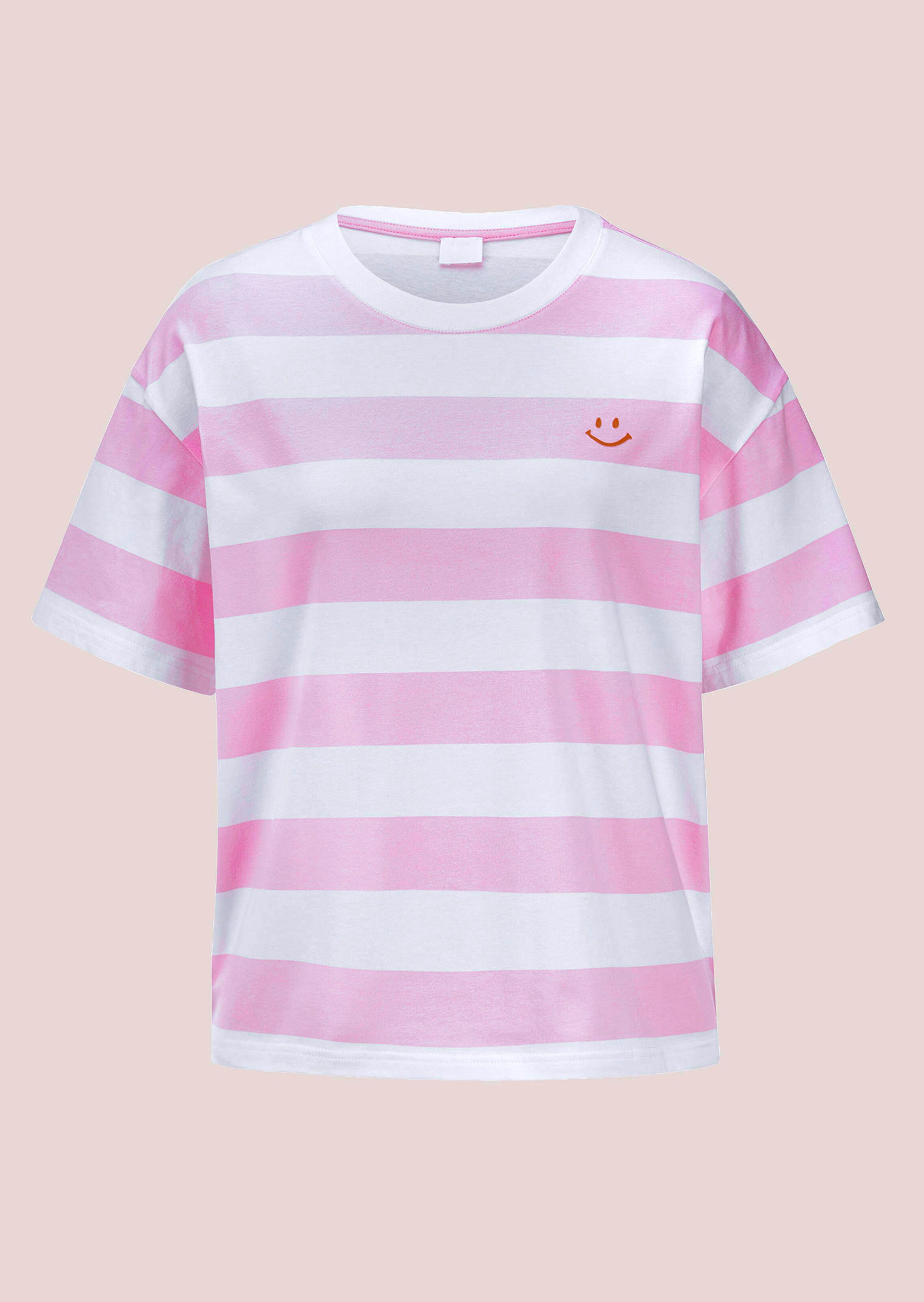 Baumwollshirt mit femininem Streifenprint