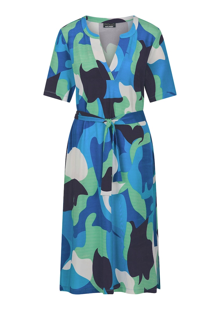 Robe en jersey avec lien à nouer et poches