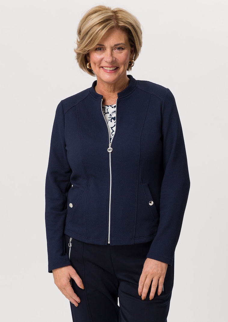 Jersey blazer met ritssluiting