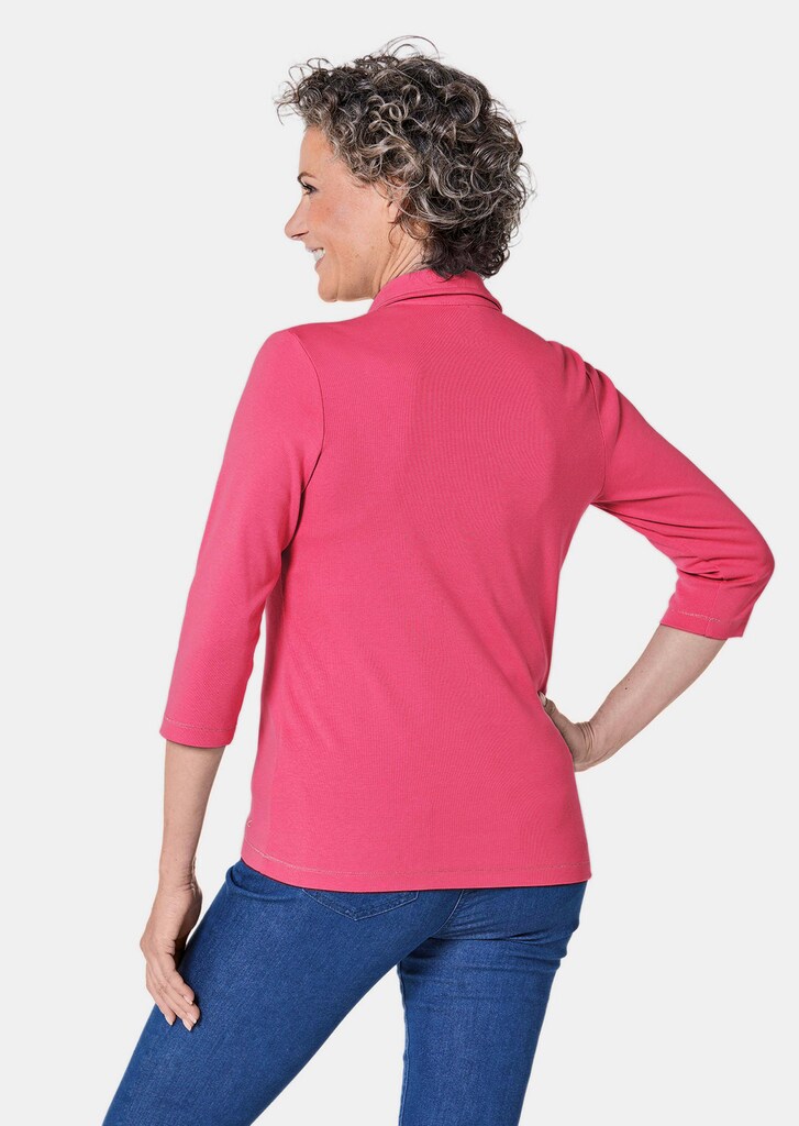 Basic-Poloshirt mit Stickerei aus reiner Baumwolle