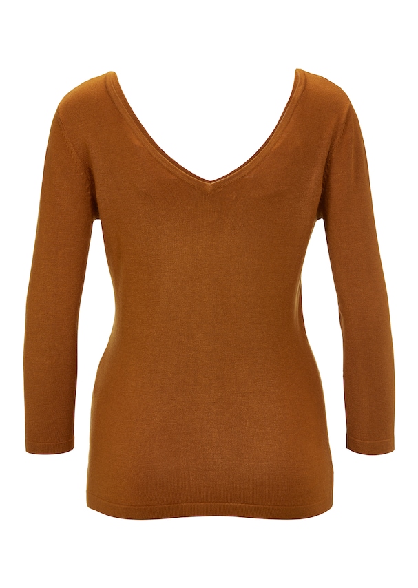Knitted jumper with low-cut back