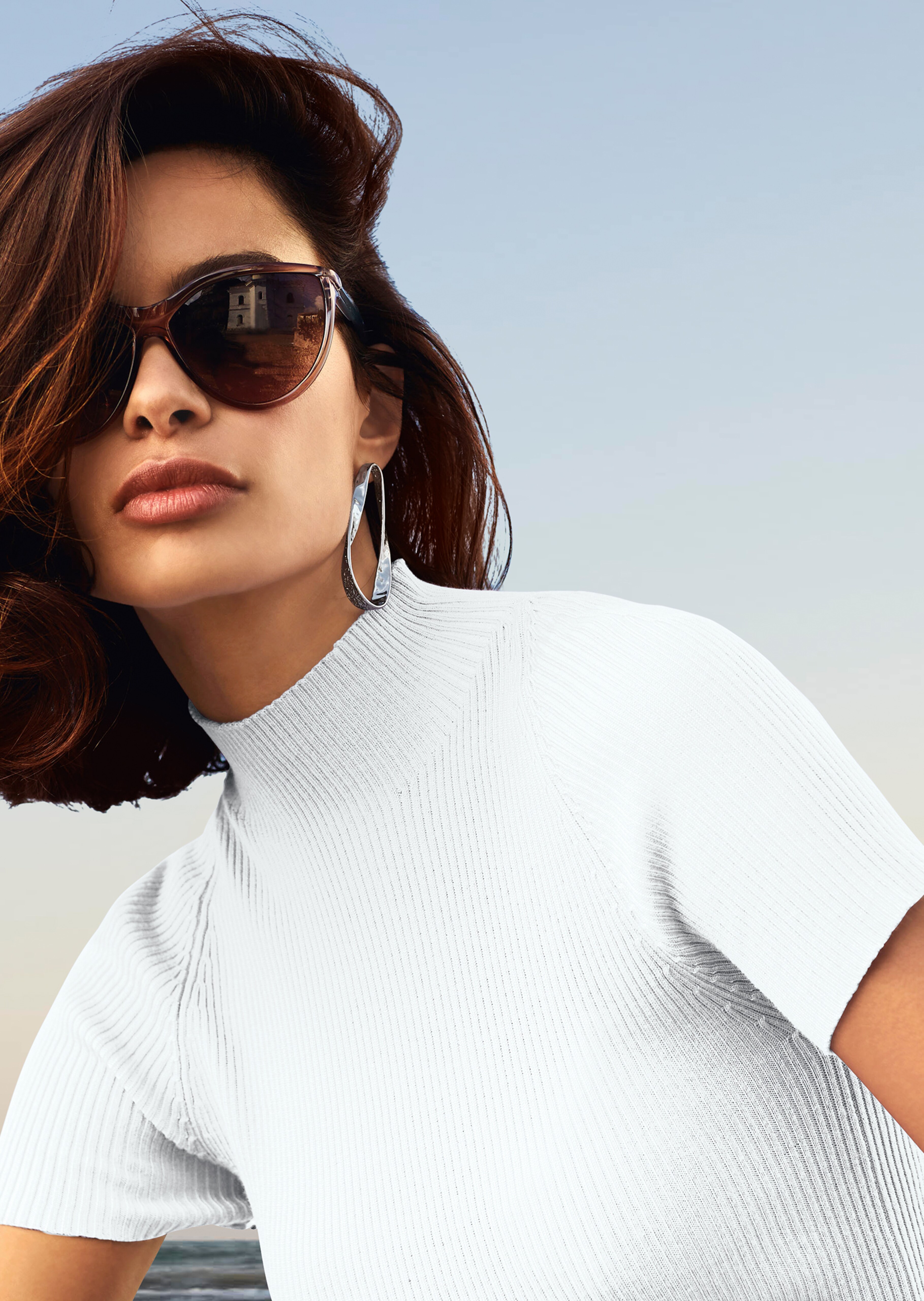 Pull en maille manches courtes