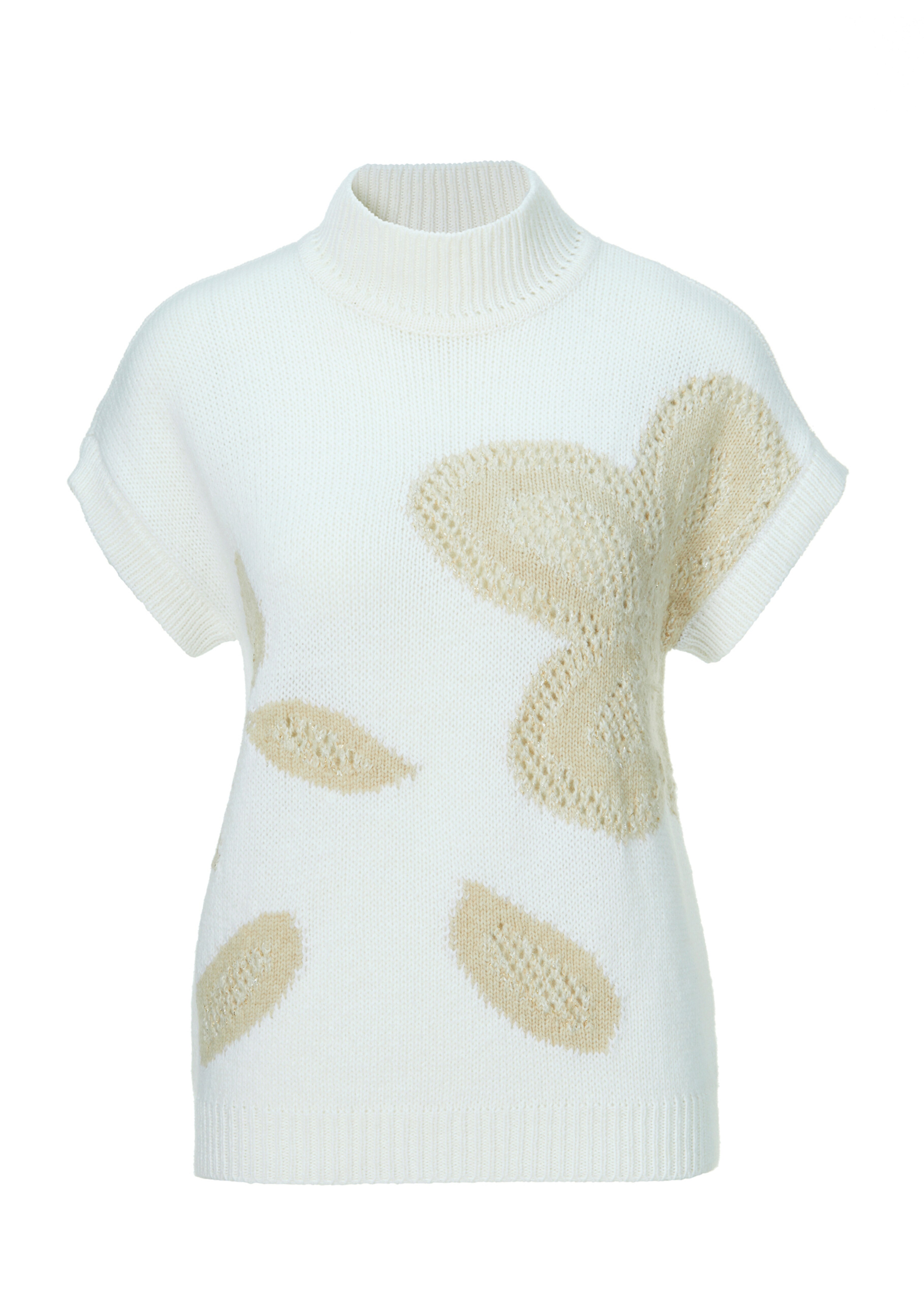 Ärmelloser Stehkragen-Pullover