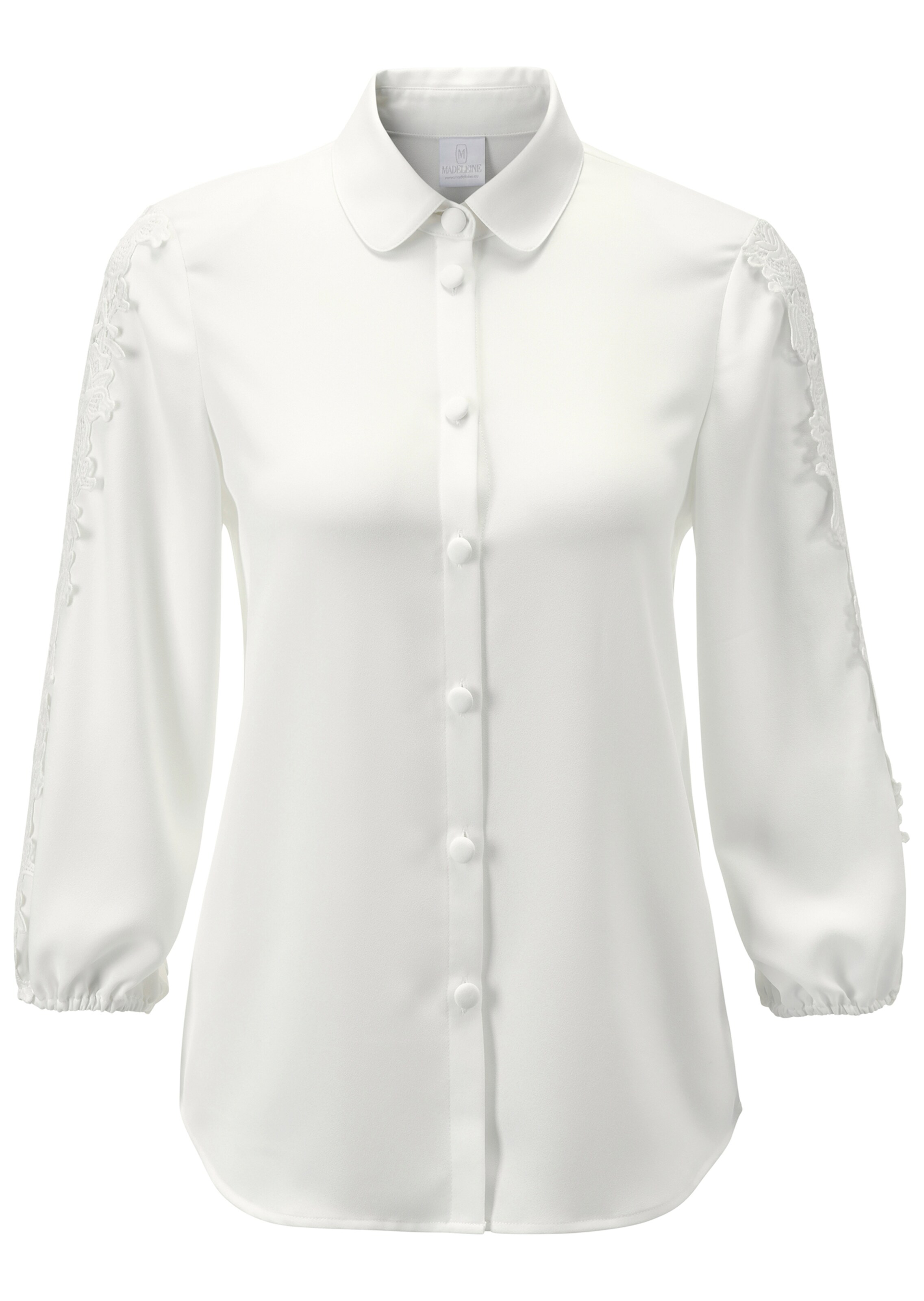 Bluse mit Spitze am Ärmel