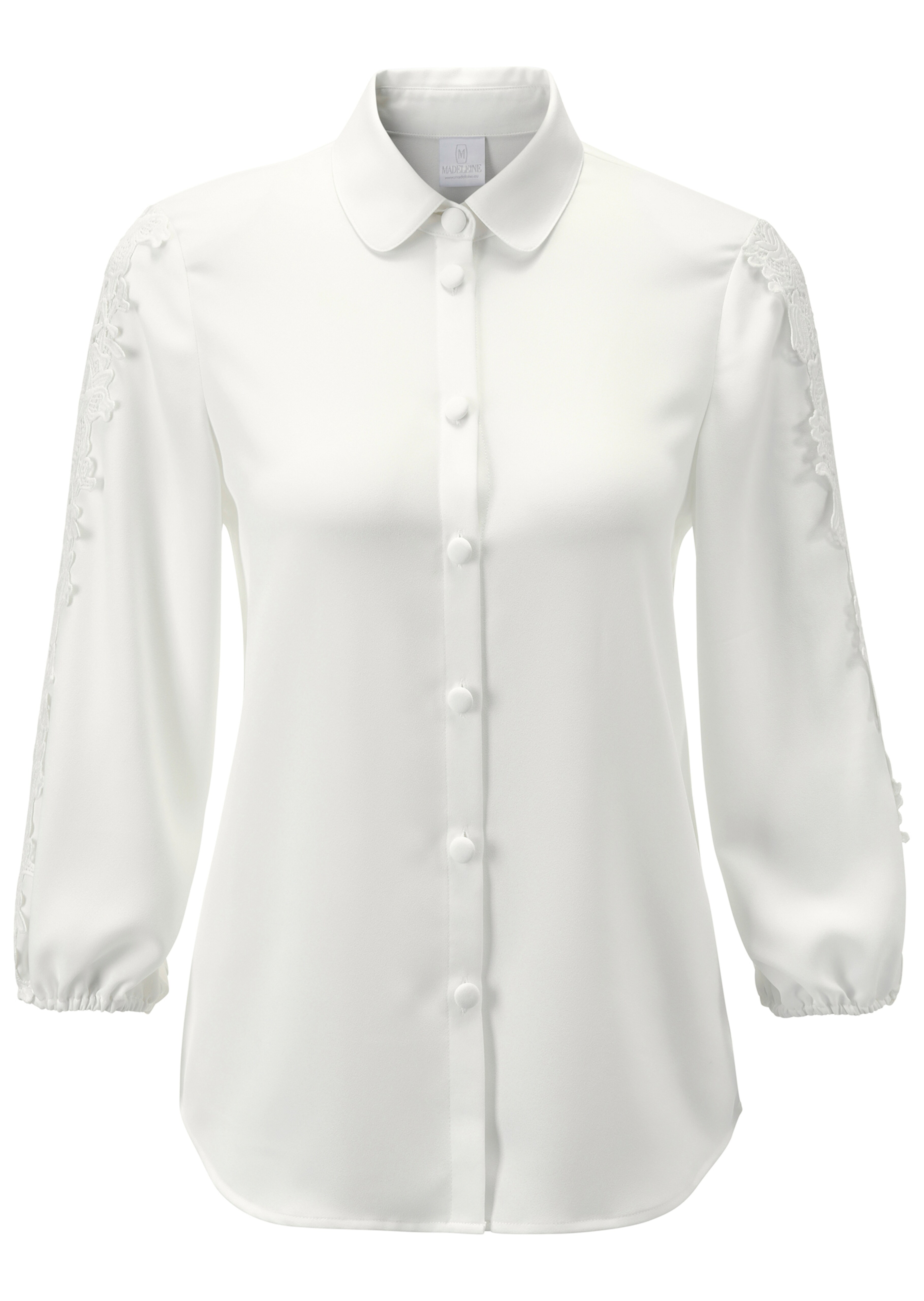 Bluse mit Spitze am Ärmel