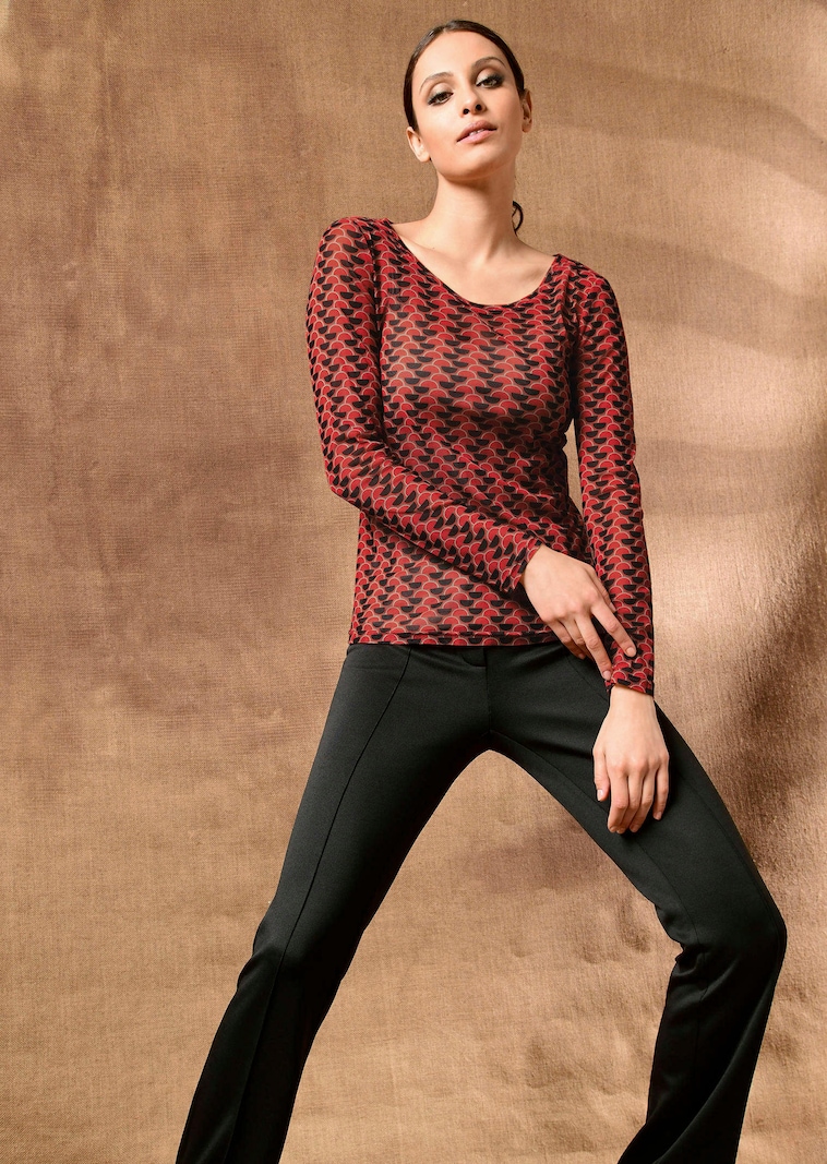 Pflegeleichtes Mesh-Shirt mit Grafik-Print