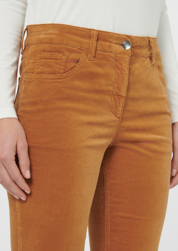 Velvet trousers in five-pocket design 4