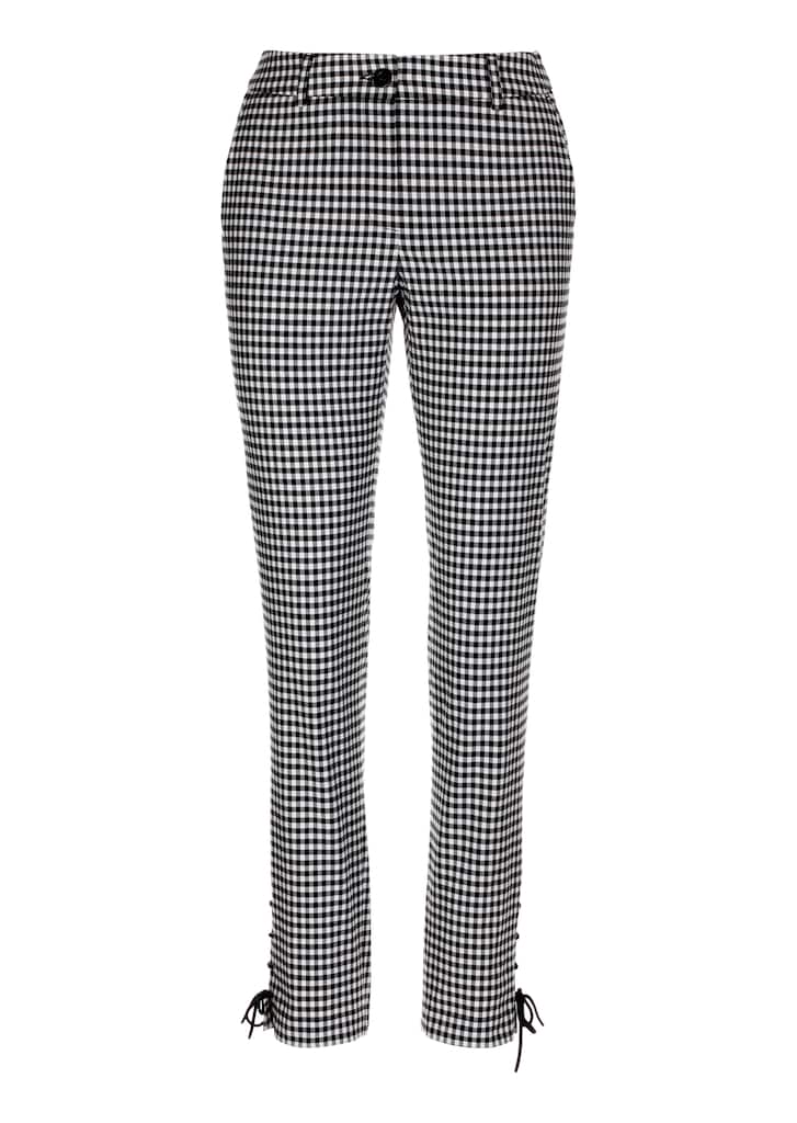Slim-fit stretch trousers with Vichy check