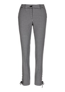 Slim-fit stretch trousers with Vichy check thumbnail 1