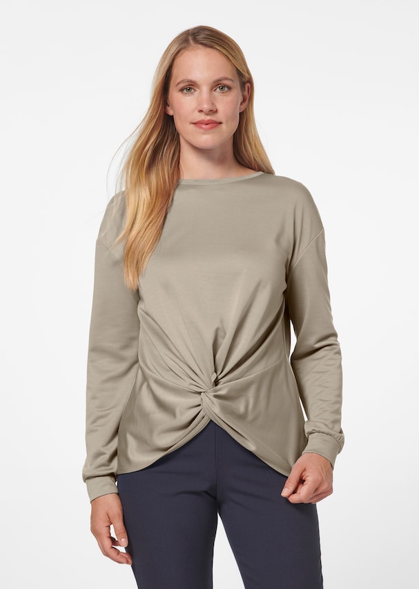 Sweatshirt mit Knoten-Drapierung