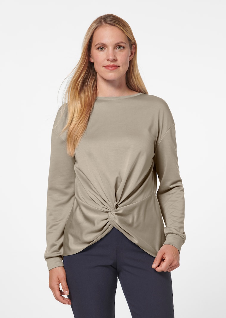Sweatshirt mit Knoten-Drapierung