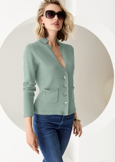 Strickblazer aus reiner Baumwolle thumbnail 7