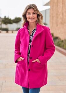 Manteau laineux avec col montant thumbnail 7