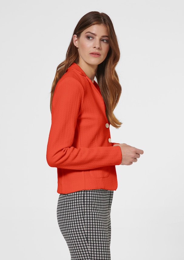 Trendy short-cut blazer in jersey with structured sections 3