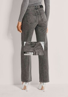 Gerade Jeans mit Strass-Elementen thumbnail 3
