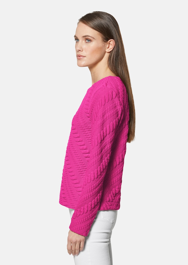 Sweatshirt en élégant jersey à texture en diagonale 3