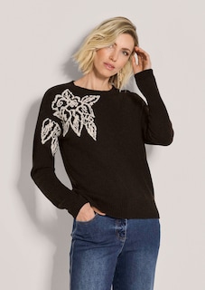 Strickpullover mit Blumenmotiv thumbnail 1