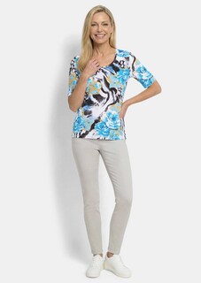 T-shirt en viscose avec un mélange de motifs attrayant thumbnail 2