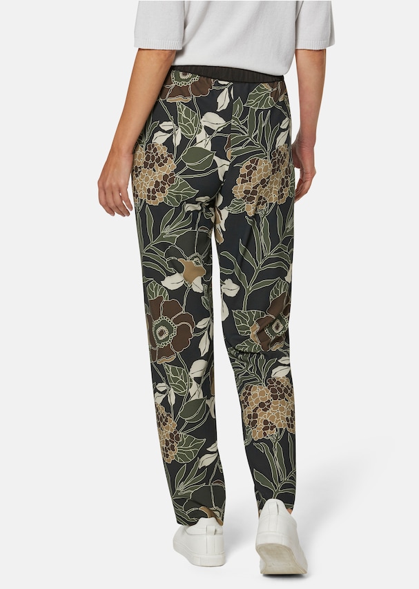 Trousers with flower and leaf print 2